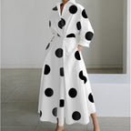 SOFER - Elegant Front Wrap Collared Maxi Dress