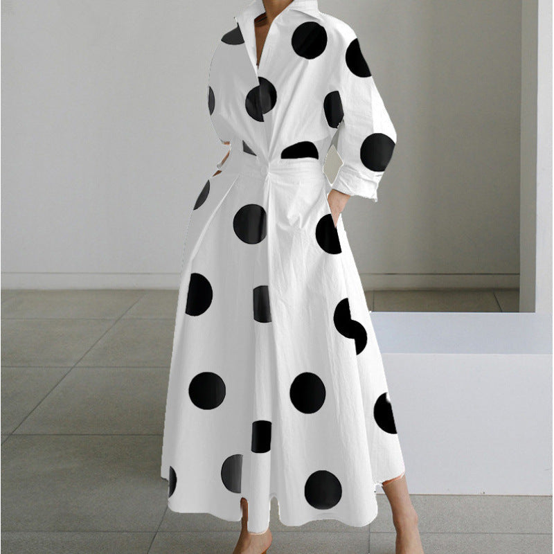 SOFER - Elegant Front Wrap Collared Maxi Dress