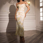 EUNOIA - Elegant Off Shoulder Backless Mermaid Dress