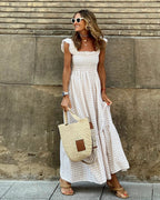 NANCY - Chic Retro Plaid Smocked Dress