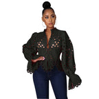 ISALI - Chic Asymmetrical Flounce Sleeve Blouse