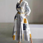SOFER - Elegant Front Wrap Collared Maxi Dress