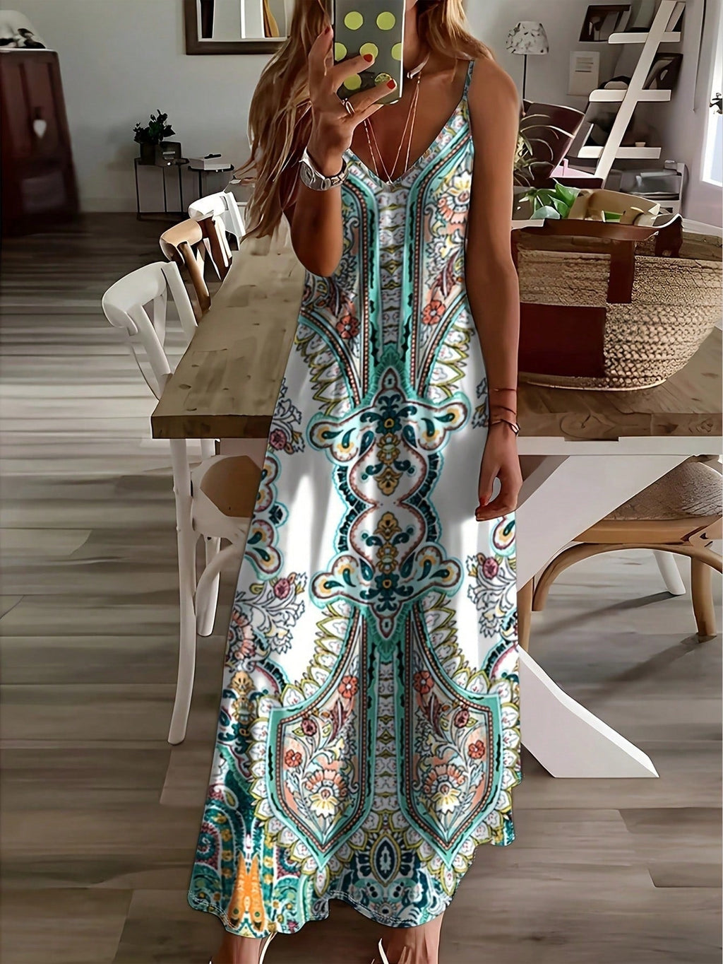 PUGAR - Chic Summer Sleeveless Strap Maxi Dress
