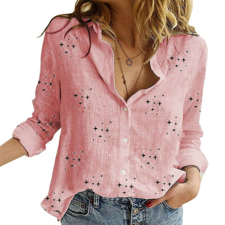 SANDRA – Classic Printed Blouse