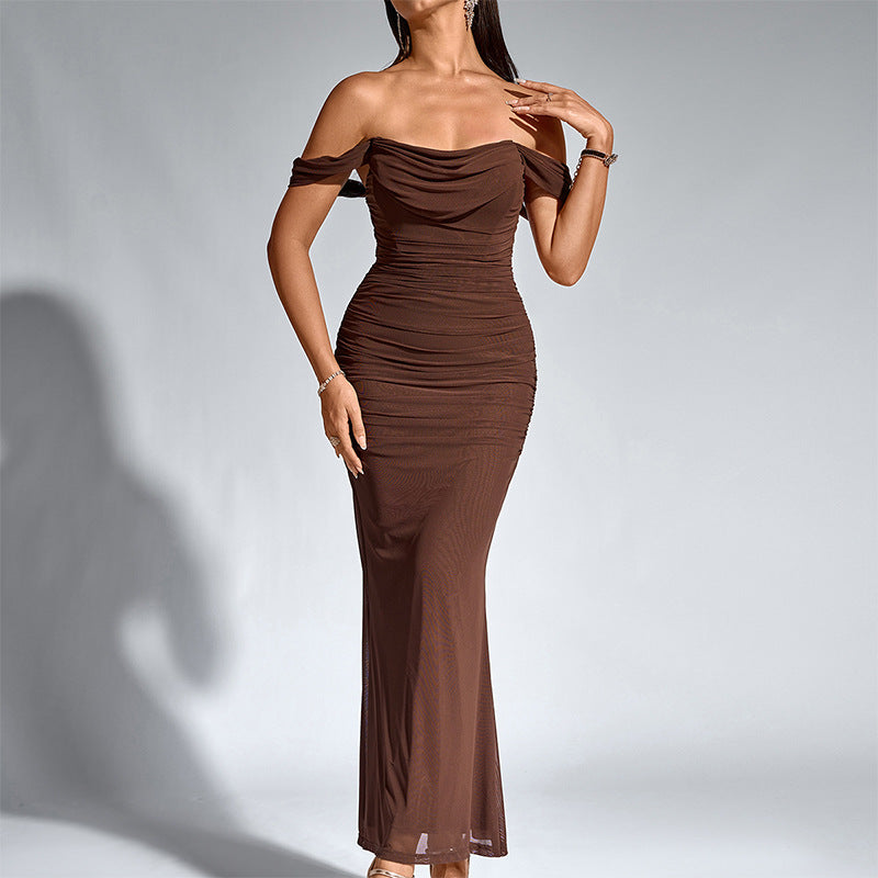 EUNOIA - Elegant Off Shoulder Backless Mermaid Dress