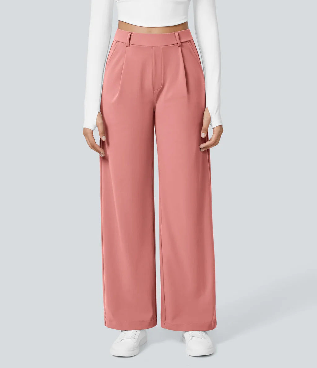 CHARMIE - Casual High Waist Straight Leg Pants