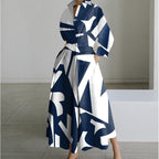 SOFER - Elegant Front Wrap Collared Maxi Dress