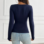 PALYA - Comfy V-Neck Long Sleeve Top