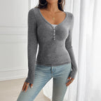 PALYA - Comfy V-Neck Long Sleeve Top