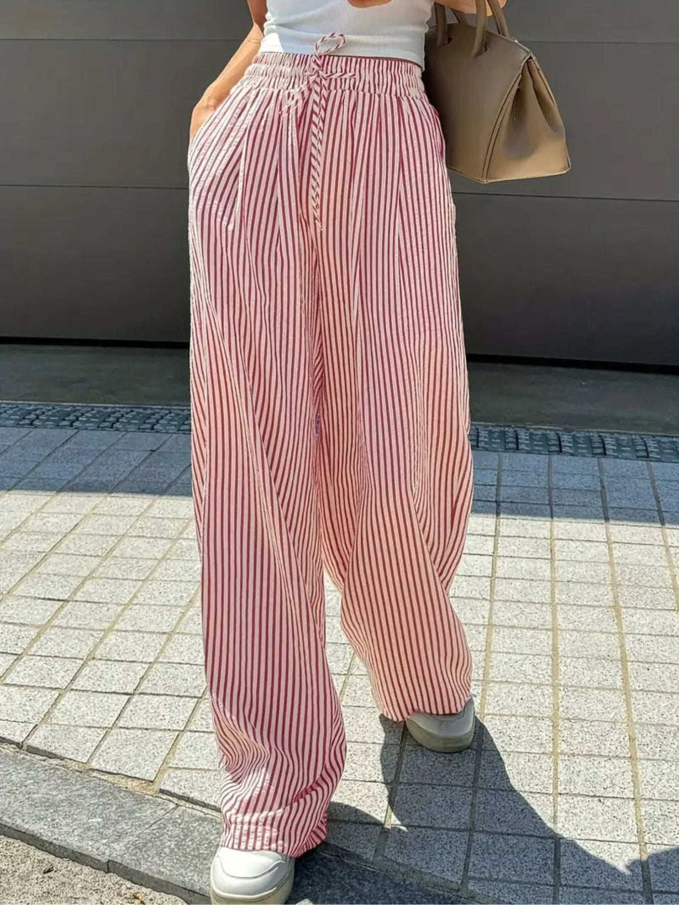 TAITE - Simple Summer Striped Relaxed Fit Buttom