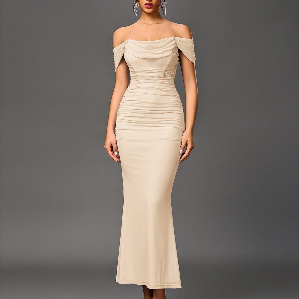 EUNOIA - Elegant Off Shoulder Backless Mermaid Dress