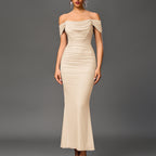 EUNOIA - Elegant Off Shoulder Backless Mermaid Dress