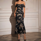 EUNOIA - Elegant Off Shoulder Backless Mermaid Dress