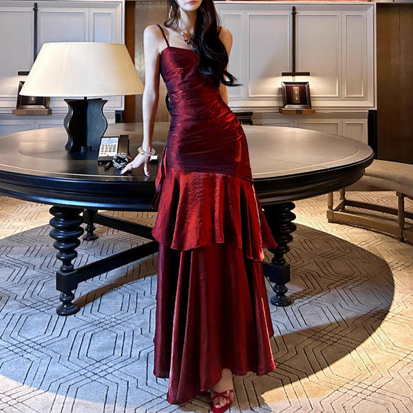 VIANNE - Glamorous Ruffled Maxi Dress