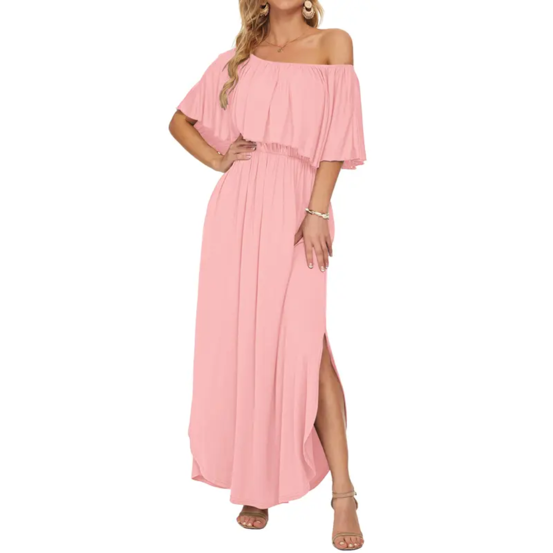 FLORENTINE – Floral Off-Shoulder Ruffle Maxi Dress