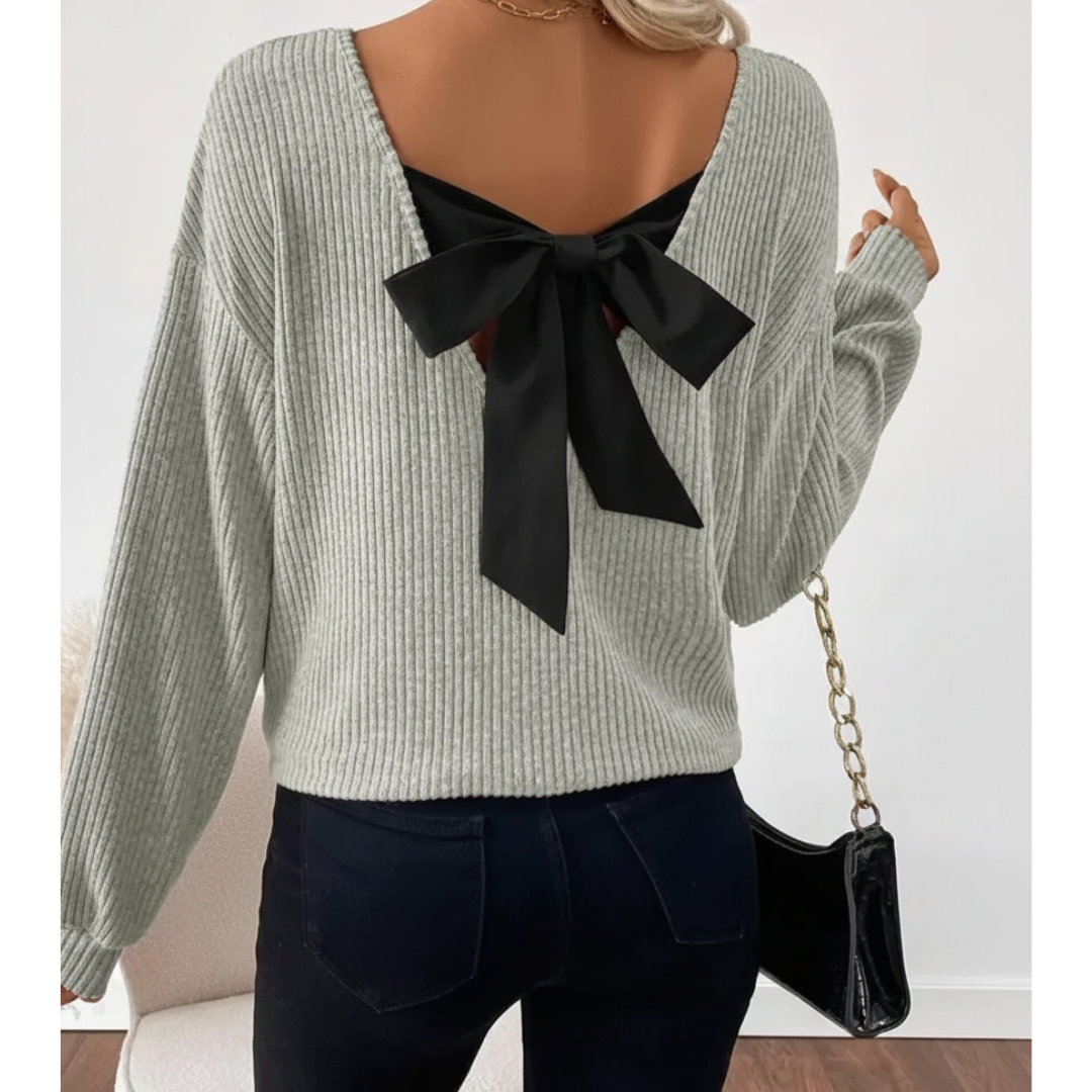 TAYLOR - Women's Casual Loose Fit T-Shirt Back Bow Design