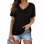 EILY - Classic V-Neck Loose Fit Shirt