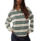 AIKO – Refined Striped Long Sleeve Top