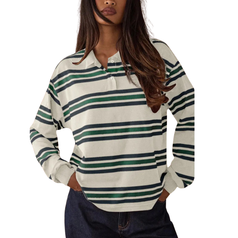 AIKO – Refined Striped Long Sleeve Top