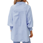 SARAH – Modern Striped Button Shirt