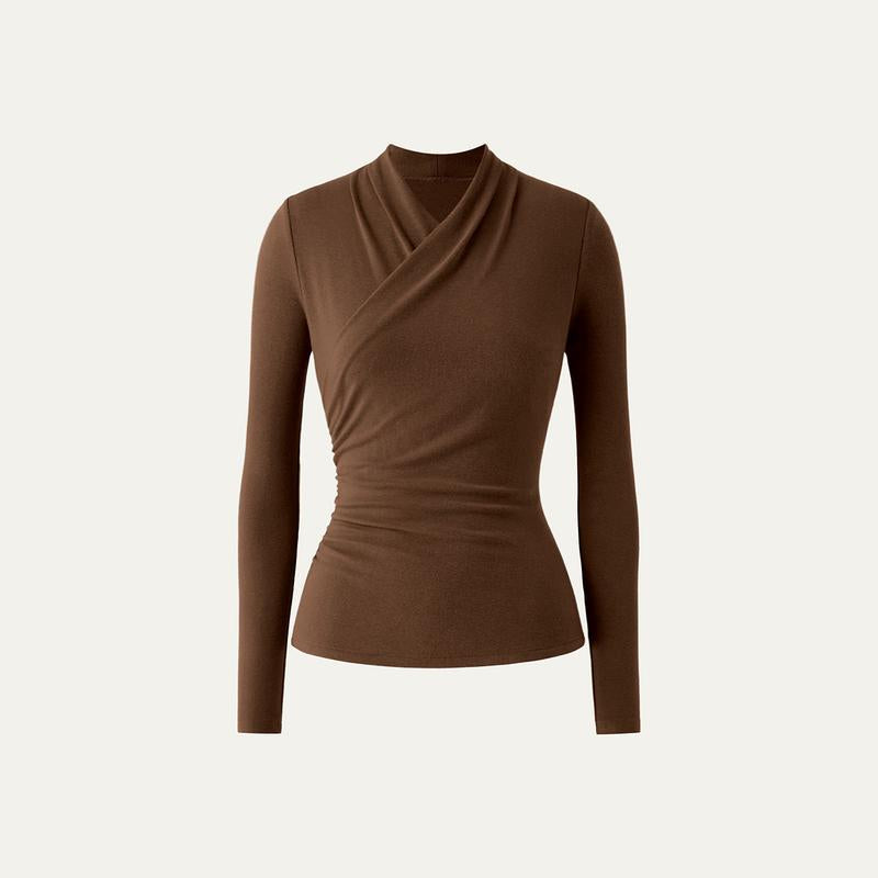 NICA - Simple Surplice Long Sleeve Top Medium Length