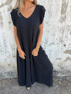CASSANDRA - Trendy V-Neck Jumpsuit