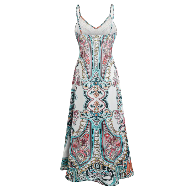 HELGA – Flowy Floral Vacation Maxi Dress