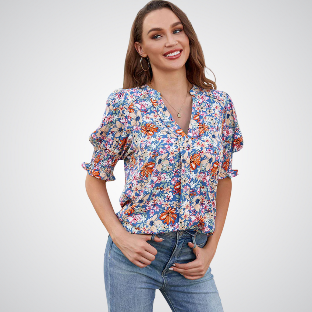 MONICA – Chic V-Neck Blouse