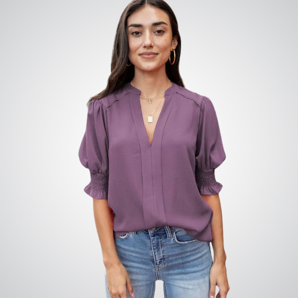 MONICA – Chic V-Neck Blouse