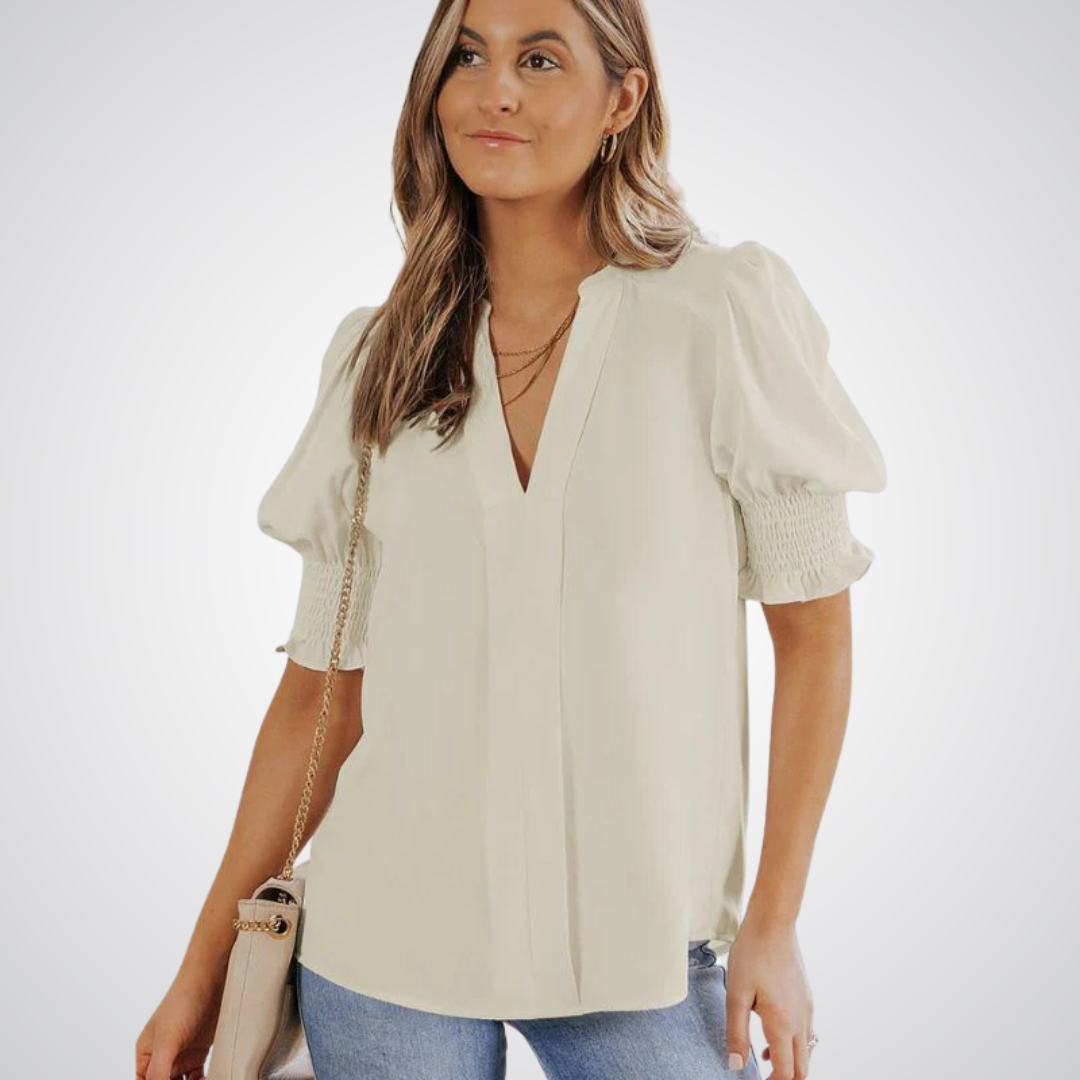 MONICA – Chic V-Neck Blouse