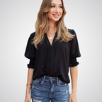 MONICA – Chic V-Neck Blouse