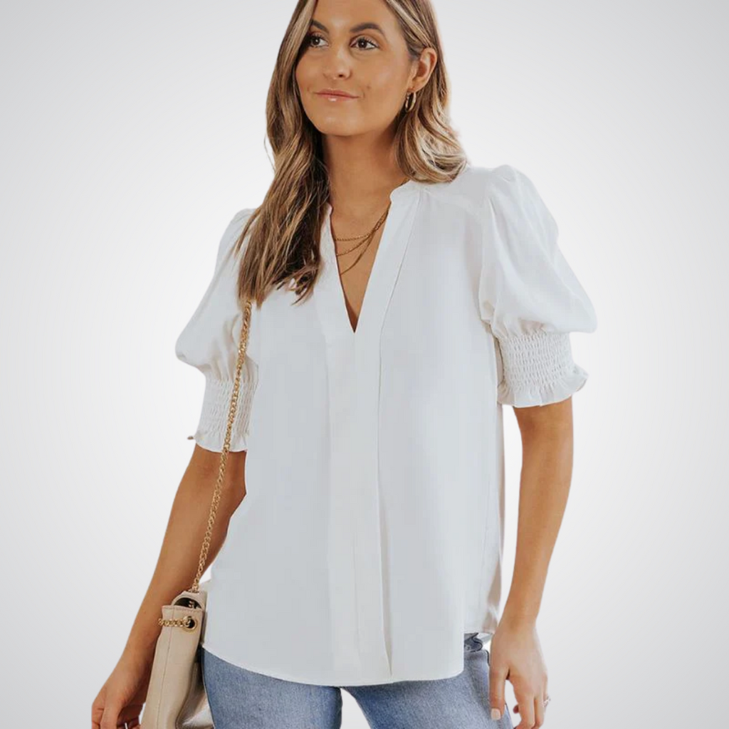 MONICA – Chic V-Neck Blouse