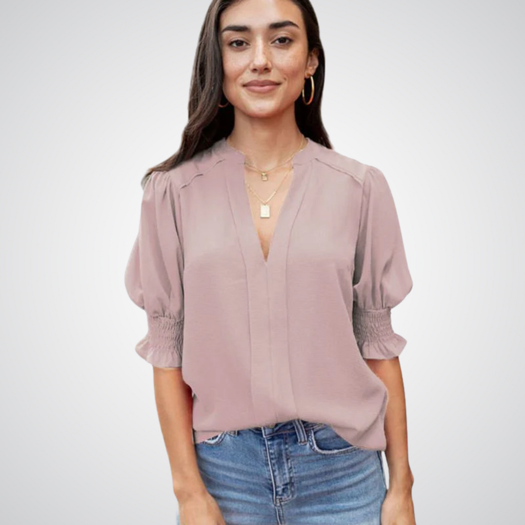 MONICA – Chic V-Neck Blouse