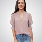 MONICA – Chic V-Neck Blouse