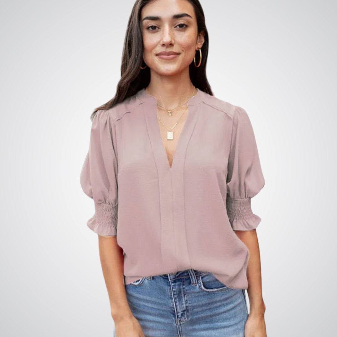 MONICA – Chic V-Neck Blouse