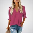 MONICA – Chic V-Neck Blouse
