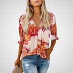 MONICA – Chic V-Neck Blouse