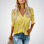 MONICA – Chic V-Neck Blouse