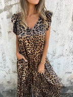 CASSANDRA - Trendy V-Neck Jumpsuit