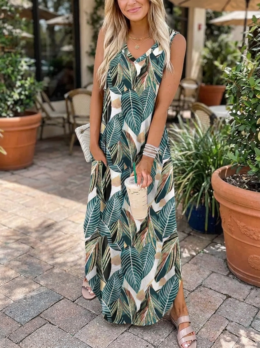 CASPIENNE – Breezy Floral Pocket Maxi Dress
