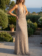 LORALEI – Floral Halter Backless Maxi Dress