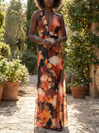LORALEI – Floral Halter Backless Maxi Dress