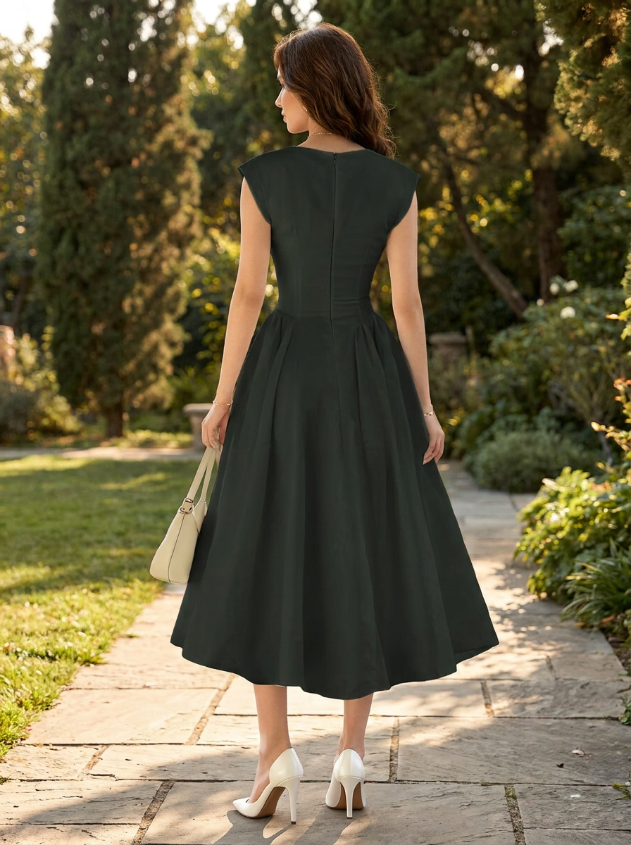 LENNORA – Sleek Open-Back Maxi Dress