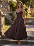 GENEVRE – Sleeveless Waist-Cinched Maxi Dress