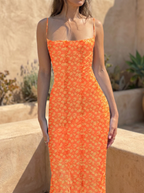 BRIELLA – Floral Backless Boho Cami Dress