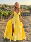 ROXANNE – Sleek Spaghetti Strap Slit Maxi Dress