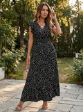 CELINDRA – Floral Ruffle Sleeve Boho Dress