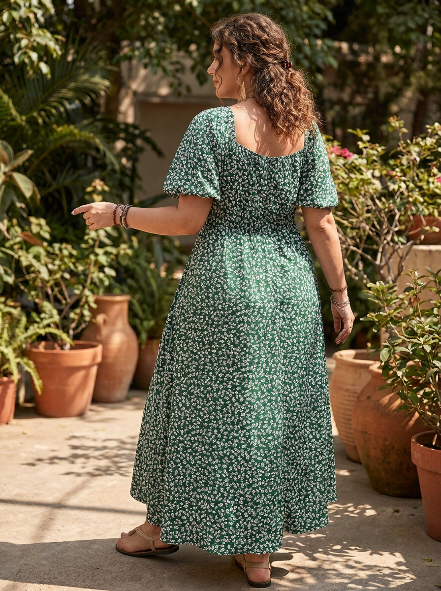 SERENE – Elegant Plus Size Tie Front Floral Dress