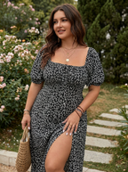 SERENE – Elegant Plus Size Tie Front Floral Dress