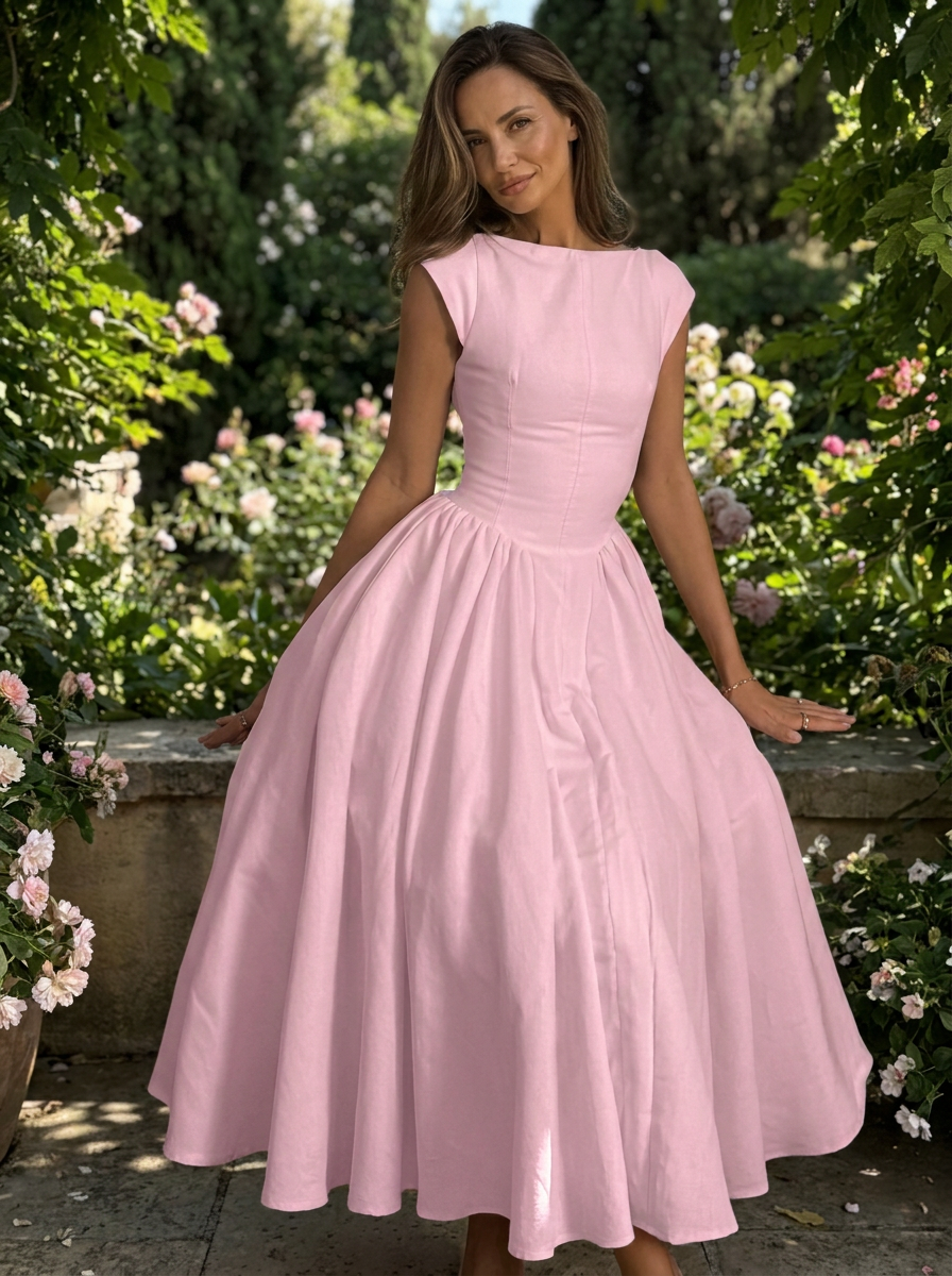 CLARISSA – Chic Bardot Backless Maxi Dress